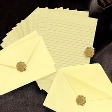 From&To 信紙 10張 + 信封 3個 + 封蠟貼紙 3張 套組 FL1001-1, 混合色, 1套