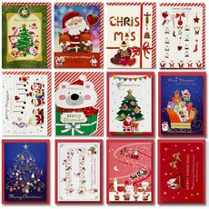 Yeongwon 1000 聖誕卡 12款套組 E10-3&6, 混合色, 1套
