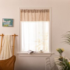 데이소이 레트로 체크모양 바란스 커튼