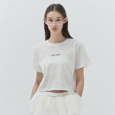 키르시 여성용 플레인 워딩 포인트 티셔츠