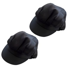 半網眼廚師帽, 黑色, 2個