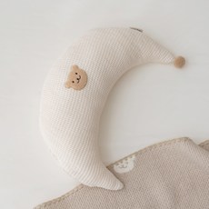 ChezBebe Baby 莫代爾華夫格半月形嬰兒靠墊 Shagomi, 象牙白