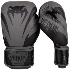 VENUM 衝擊拳擊手套, 灰色+黑色, 1組