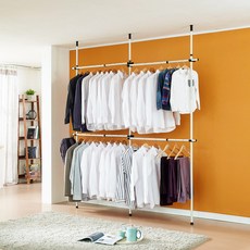 頂天立地耐用4層衣架, 黑色的