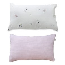 ggoom duboo 印花設計枕頭+3重紗布枕頭組, C (Miss Can, 粉色)