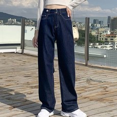 포플러앤씨 여성용 폴켄 데님 와이드 팬츠