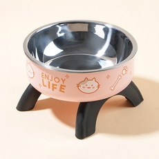 파스텔펫 반려동물 스테인리스 식기 밥그릇 14.5 x 14.5 x 8.5 cm, 핑크, 1개
