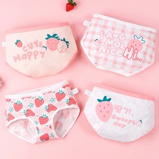 제이셀 여아용 해피딸기 삼각 팬티 4종 세트 Q15