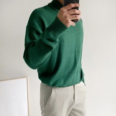 Meosidda 男士半高領基本款針織T恤