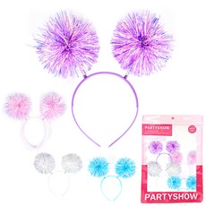 派對秀 Twinkle Bell 頭帶 4 件套, 1組, 白色+粉色+藍色+薰衣草紫
