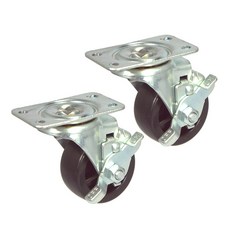 대신캐스터 무소음 경하중용 캐스터 평회전BK 25 DS 1020 NYL(B)-BK, 2개