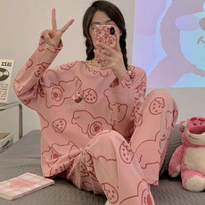 Viola 女士長袖上下身家居服套裝 Vio0030