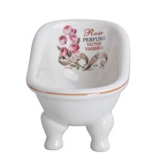陶瓷花卉浴室肥皂架, 1個, 金色玫瑰香水