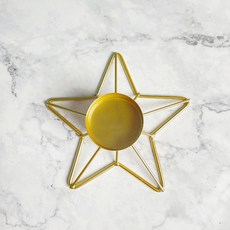 JNJ 星星裝飾燭臺 小蠟燭燭臺, 金色