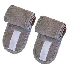 Clair-la 男女通用 魔鬼氈 洗臉髮帶, 2入, 灰色