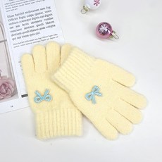 woojooi 可愛蝴蝶結針織手套 雙手佩戴套組