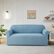 엑스터 사계절 탄성 풀커버형 미끄럼방지 소파보호 커버, 연하늘색, 1개
