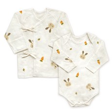 ikii 孩童印花長袖肚衣+連身衣