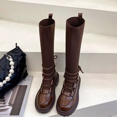 몬드스팟 레이스업 니트삭스 워커 롱부츠 4.5cm YT_RB389