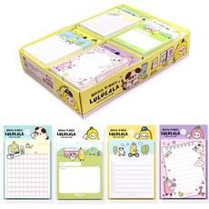 POPO FANCY Lululala 方塊便條紙 4款 x 100張, 混合顏色, 5套