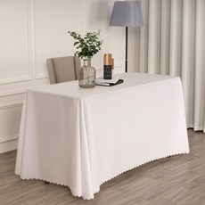 비아토리 깔끔한 행사용 파티 무지 테이블보, 화이트, 1개, 중(150 x 210 cm)