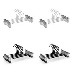 생각나래 생각정리 바지 스커트 클립 논슬립 옷걸이 2종 x 10p 세트, 화이트, 블랙, 20개