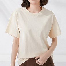 보나라온 여성용 마카롱 무지 반팔 티셔츠