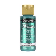 DecoArt Americana 閃亮金屬壓克力顏料 18 Peacock Pearl, 59ml, 1色