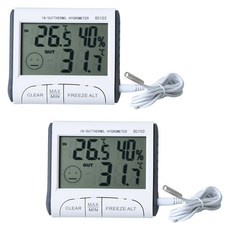 DGBOY 數字溫濕度計 DC103, 白色的, 2個