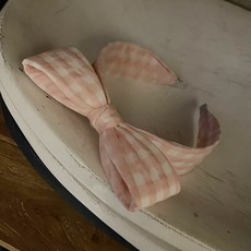 비단길 여아용 아일리시 체크리본 머리띠