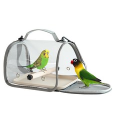 Lemongcreef 鸚鵡透明外出提籠 鳥用外出提籠 鳥籠, 1個, 灰色