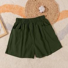 구디프 여성용 하이웨이스트 포켓 밴딩 반바지