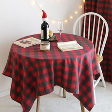 CASA VERDE 聖誕假日經典格紋桌布, 單一顏色, S(90 x 90 cm)