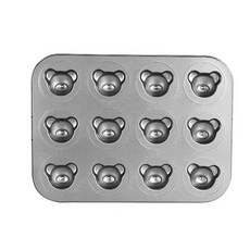 高級矽膠塗層小熊12孔烤盤 MP091, 1個