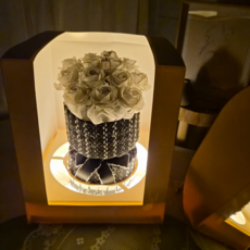 블뤼엔 조화 무드등 럭셔리라인 비누 꽃다발, 블랙, 1개