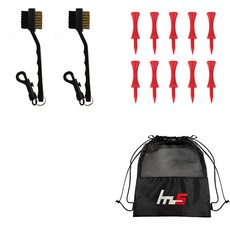 NAYASTYLE 高爾夫球桿頭清潔劑 2入 + PE 高爾夫標準球梯 10入 + 收納袋組合 GFYP-32-3+169-4PU, 混合顏色