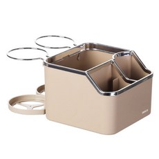 URBAN CAR 車用迷你魔鬼氈扶手收納盒, 米色, 請參閱內容