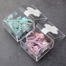 HANNAL RIBON 兔子星星方型圓點髮圈 2款 10入+收納盒 2入