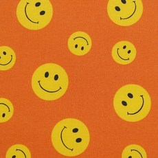 可愛印花棉布, 微笑橙 (O-0190)