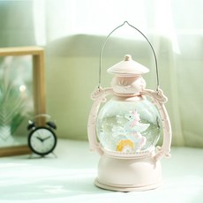 LED粉色獨角獸水球音樂盒, 混色