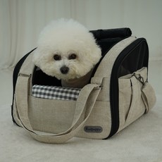 레드퍼피 반려동물 카트박스 카시트, 베이지, 1개