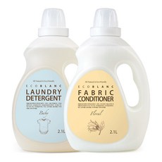 ECOBLANC 嬰幼兒洗衣精 2.1L+衣物柔軟精 花香 2.1L, 1組