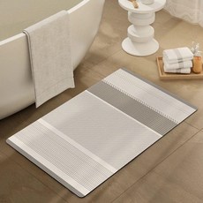 AFAMIC 艾法 橡膠珪藻土防滑軟地墊, 北歐風 白色 + 灰色, 1個