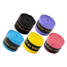 Urban War 羽毛球/釣魚竿/高爾夫/球拍通用吸汗帶 握把布 5入組, 黃色、黑色、藍色、紫色、粉紅色, 1組
