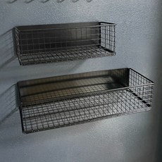 玄關門磁吸置物架 小型 + 大型組合, 1套, 黑色