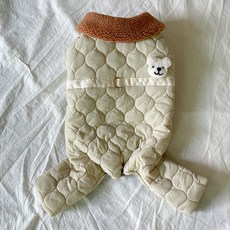 bydamsoomi 狗狗 Anderson 絎縫連身衣, 米色