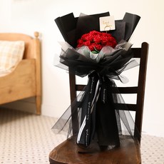 아스파시아 몽글몽글 셔링실크 마 자나장미 비누꽃 꽃다발 50송이, 레드, 1개