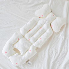 bebenuvo 四季雙面嬰兒推車坐墊, 愛心啾啾, 1個