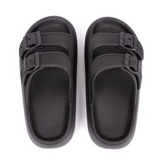 綁帶式浴室拖鞋, 黑色, 1個