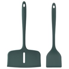 Sillymann Harmony 烹飪工具2件組 (寬版鍋鏟+鍋鏟) 海洋綠, 1組, 寬腳蹼+腳蹼